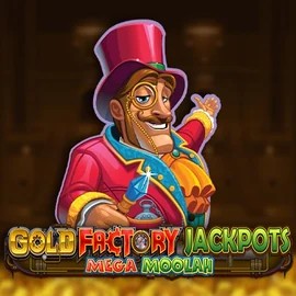Gold Factory Jackpots Mega Moolah online game logo by Aurum Signature Studios on 888-app.com